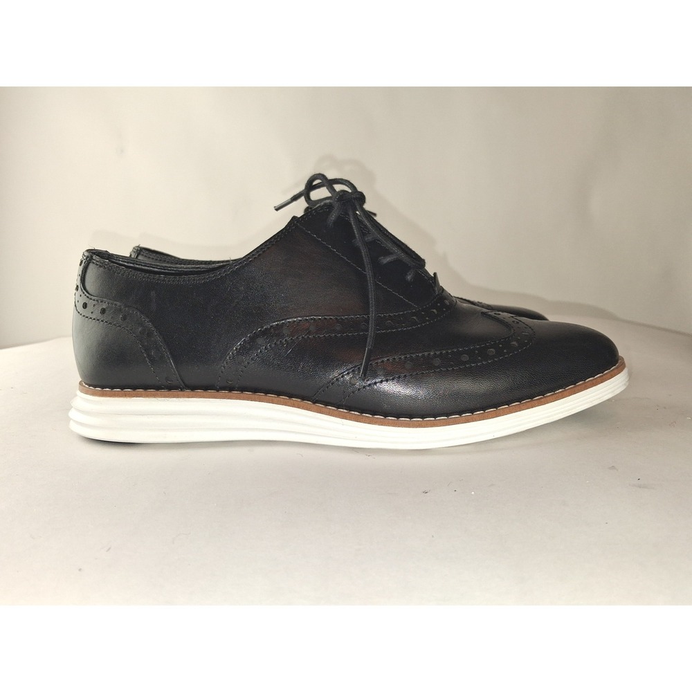 Cole Haan OriginalGrand Wingtip Oxford Black Leather Shoes W02618 Womens 7.5 B